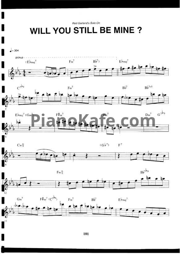 Ноты Red Garland - Will you still be mine? (Piano solo) - PianoKafe.com