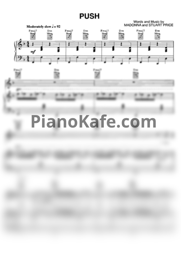 Ноты Madonna - Push - PianoKafe.com