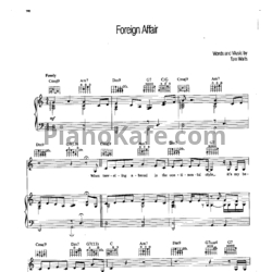 Ноты Tom Waits - Foreign affair - предпросмотр