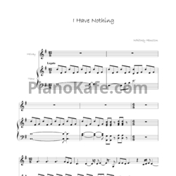 Ноты Whitney Houston - I have nothing - предпросмотр