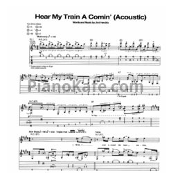Ноты Jimi Hendrix - Hear my train a comin' (Acoustic) - предпросмотр