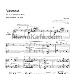 Ноты Ф. Шопен - Интродукция, тема и вариации для 2 фортепиано ре мажор (B. 12(A)) - предпросмотр