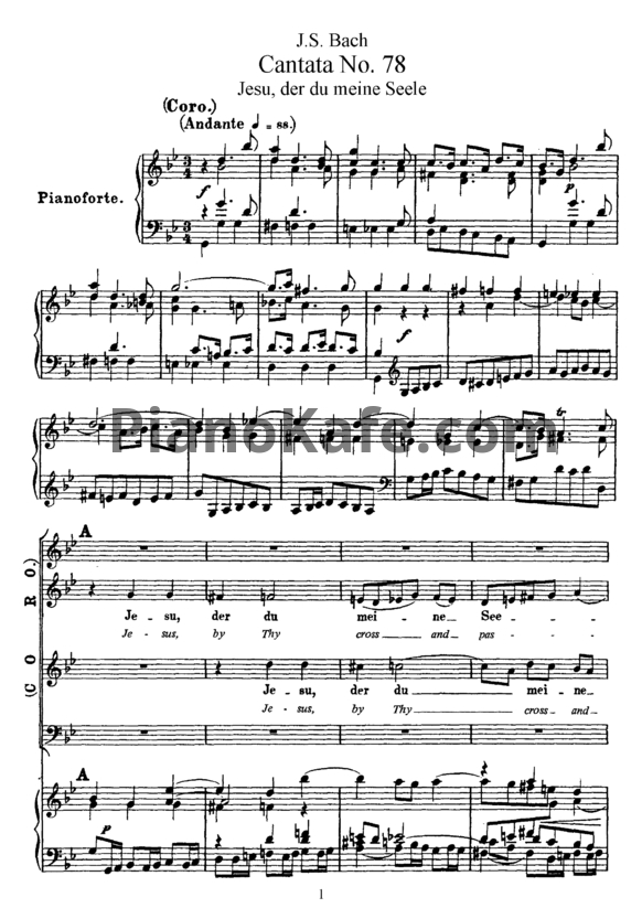 Ноты И. Бах - Кантата №78 "Jesu, der du meine seele" (BWV 78) - PianoKafe.com