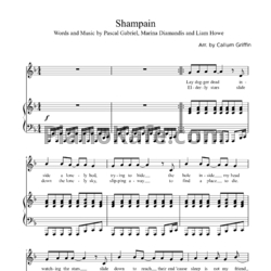 Ноты Marina and the Diamonds - Shampain - предпросмотр