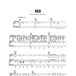 Ноты Taylor Swift - Red (Версия 3) - предпросмотр