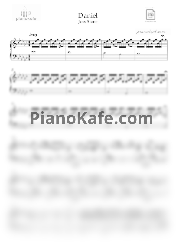 Ноты Joss Stone - Daniel - PianoKafe.com