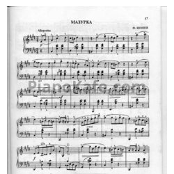 Ноты Фредерик Шопен - Мазурка - предпросмотр