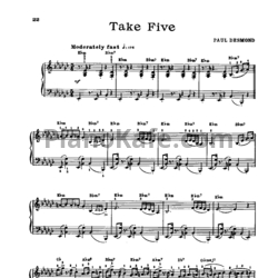 Ноты Dave Brubeck - Take five - предпросмотр