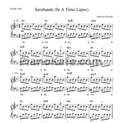 Ноты Ludovico Einaudi - Sarabande (In a time lapse) - предпросмотр