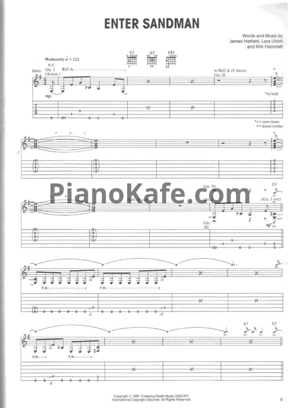 Ноты Metallica - Black album (Книга нот) - PianoKafe.com
