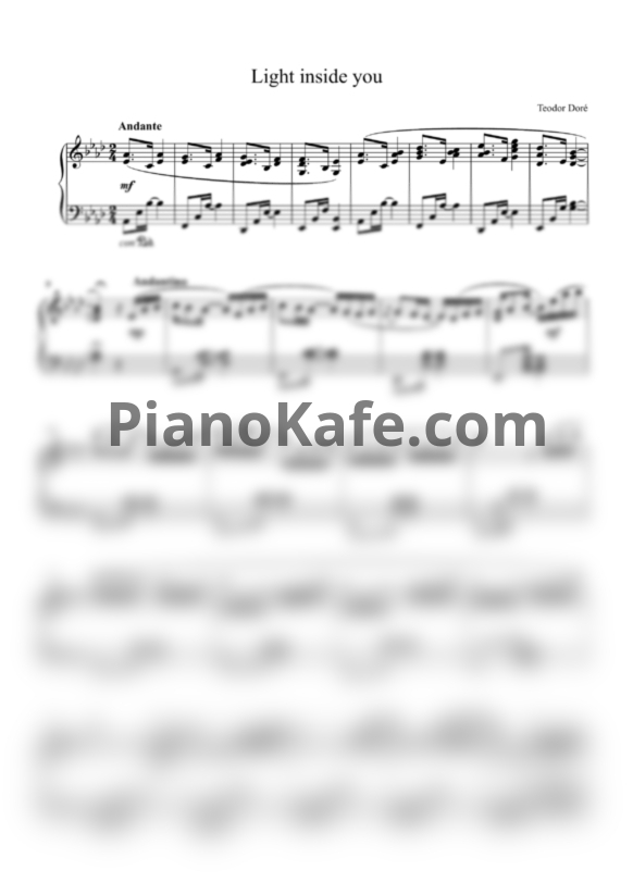 Ноты Фёдор Бирючев aka Teodor Doré - Light Inside You - PianoKafe.com