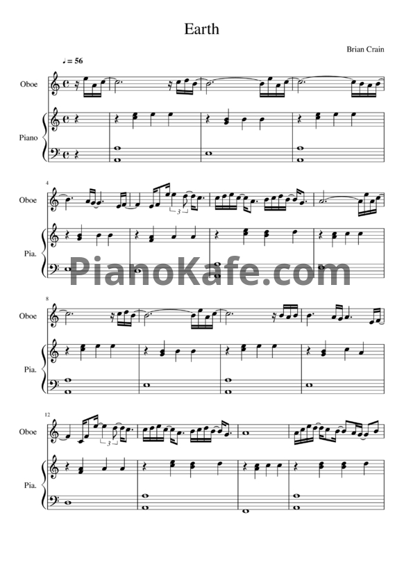 Ноты Brian Crain - Earth - PianoKafe.com