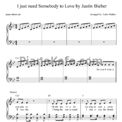 Ноты Justin Bieber feat. Usher - Somebody to love - предпросмотр