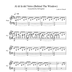 Ноты Ludovico Einaudi - Behind the window - предпросмотр