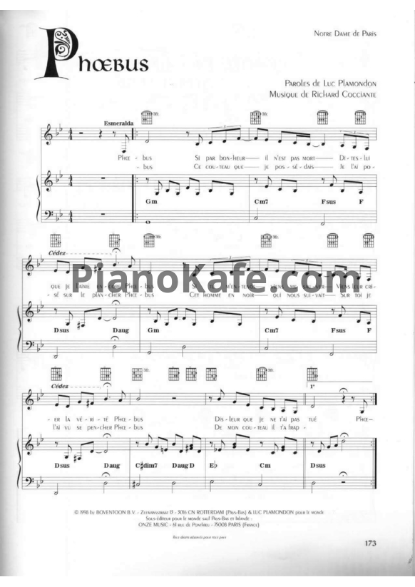 Ноты Riccardo Cocciante - Phoebus - PianoKafe.com