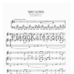 Ноты Elvis Presley - Way down - предпросмотр