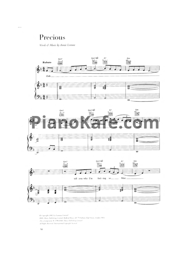 Ноты Annie Lennox - Precious - PianoKafe.com