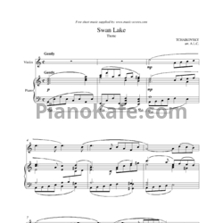 Ноты П. Чайковский - Вальс "Лебединое озеро" (для скрипки и фортепиано) - предпросмотр