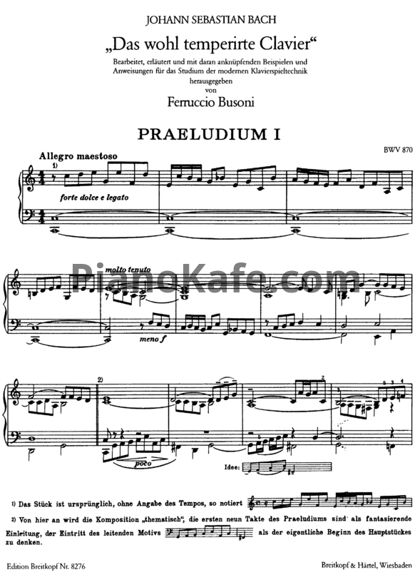 Ноты И. Бах - Хорошо темперированный клавир. Том 2 (Редакция Ф. Бузони) - PianoKafe.com
