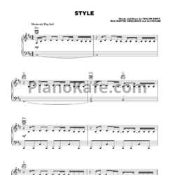 Ноты Taylor Swift - Style (Версия 2) - предпросмотр