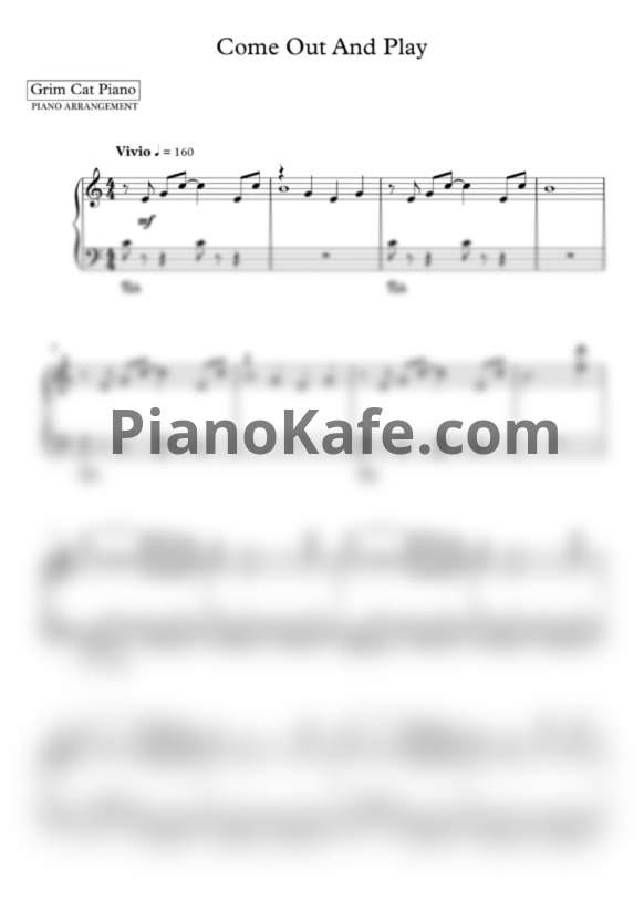 Ноты Billie Eilish - Come out and play - PianoKafe.com