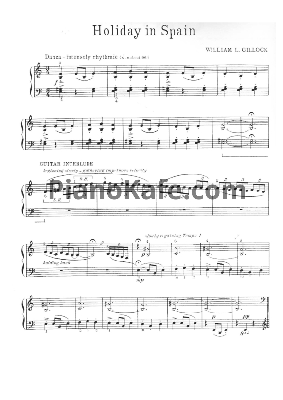 Ноты William Gillock - Holiday in spain - PianoKafe.com