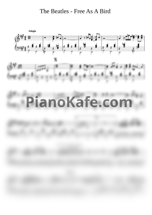 Ноты The Beatles - Free as a bird - PianoKafe.com