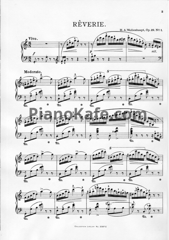 Ноты Герман Волленгаупт - Reverie (Соч. 29, №1) - PianoKafe.com