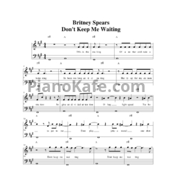 Ноты Britney Spears - Don’t Keep Me Waiting - предпросмотр