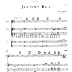 Ноты Gary Moore - Johnny boy (Voice, Guitar, Bass) - предпросмотр