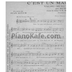 Ноты G. Van Parys - C'est un mauvais garcon