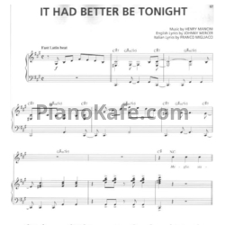 Ноты Michael Buble - It had better be tonight - предпросмотр