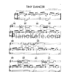 Ноты Elton John - Tiny dancer - предпросмотр
