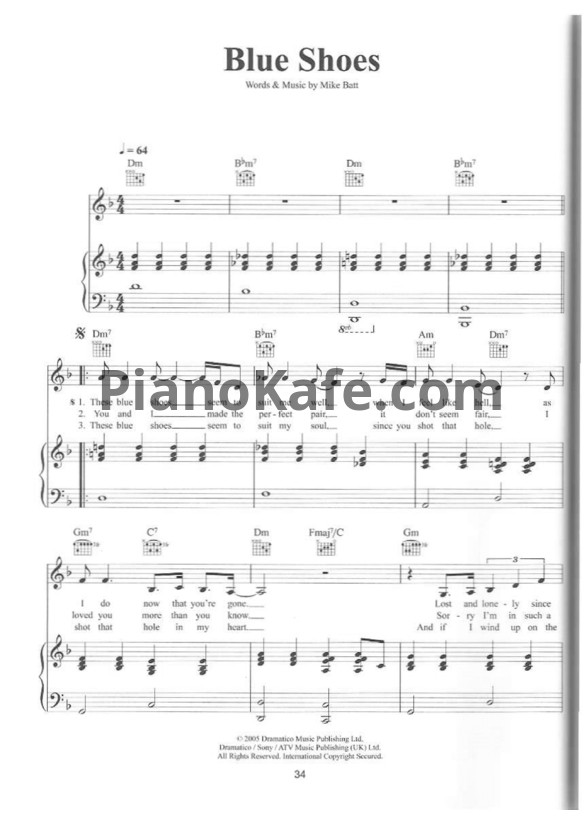 Ноты Katie Melua - Blue shoes - PianoKafe.com
