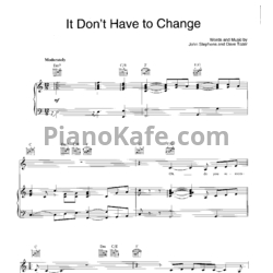 Ноты John Legend - It don't have to change - предпросмотр