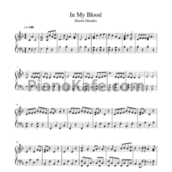 Ноты Shawn Mendes - In my blood - предпросмотр