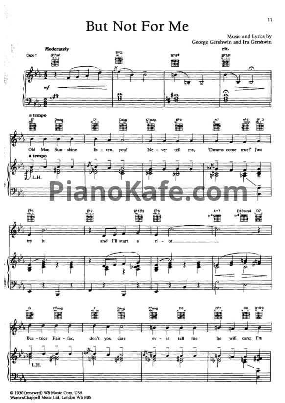 Ноты Ella Fitzgerald - But not for me - PianoKafe.com