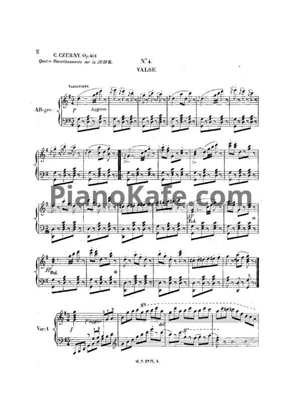 Ноты Карл Черни - Очарования оперы (Op. 401) - PianoKafe.com