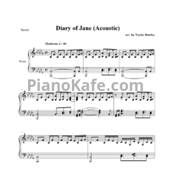 Ноты Breaking Benjamin - Diary Of Jane (Piano Acoustic)