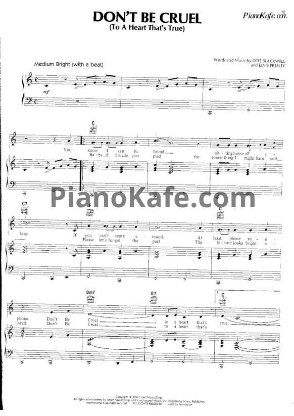 Ноты Elvis Presley - Don't be cruel - PianoKafe.com