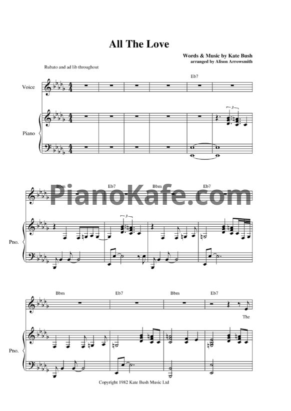 Ноты Kate Bush - 16 Arrangements by Alison Arrowsmith (Книга нот) - PianoKafe.com