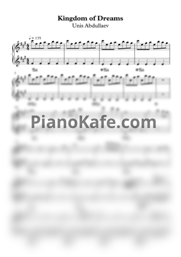 Ноты Unis Abdullaev - Kingdom of dreams - PianoKafe.com