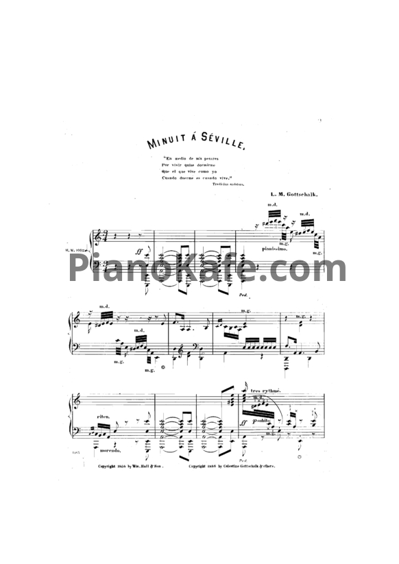 Ноты Луи Моро Готшалк - Minuit à Séville (Op. 30) - PianoKafe.com