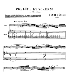 Ноты Henri Busser - Прелюдия и скерцо (Op. 35) - предпросмотр