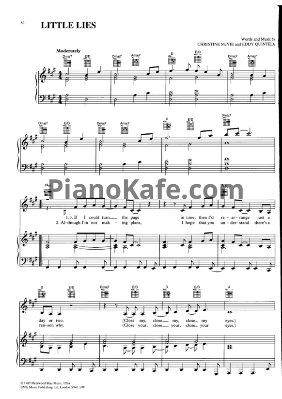 Ноты Fleetwood Mac - Little lies - PianoKafe.com
