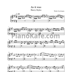 Ноты Harry Styles - As it was - предпросмотр