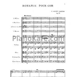 Ноты Камиль Сен-Санс - Романс для валторны с оркестром фа мажор (Op. 36) - предпросмотр