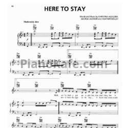 Ноты Christina Aguilera - Here to stay - предпросмотр