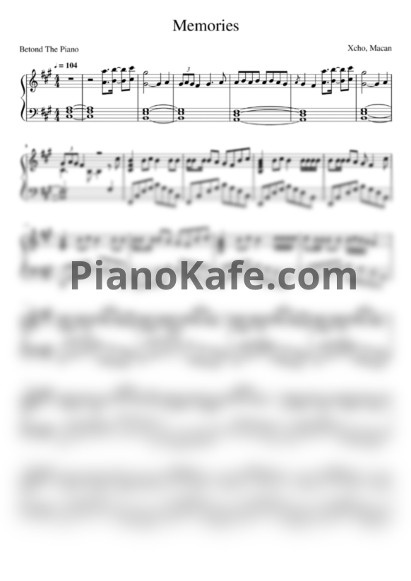 Ноты Xcho & MACAN - Memories - PianoKafe.com
