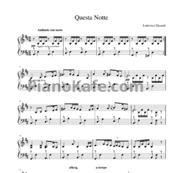 Ноты Ludovico Einaudi - Questa Notte - предпросмотр